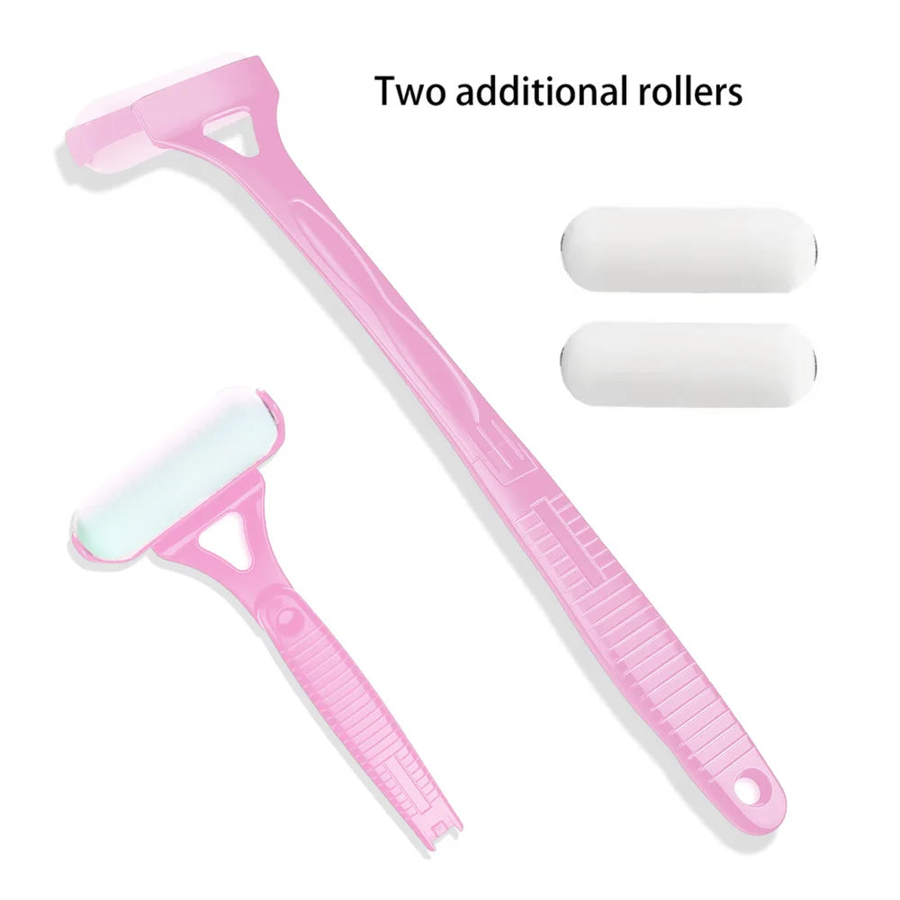 Foldable Long-Handle Lotion Applicator With Replacement Heads