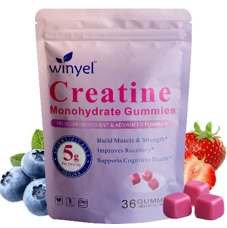 Creatine Monohydrate Gummies, 5 Grams Per Serving, Sugar-free Creatine Gummies, Suitable For Workouts, Strength, Cognitive Health, And Muscle Support, Gluten-free, Berry-enhanced, 36 Gummies.