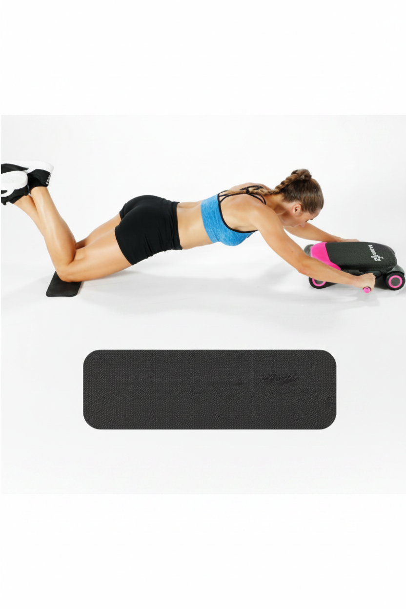 Person using a NBR foam sponge kneeling pad with product details on a white background