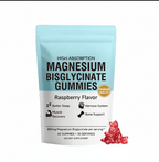 High Absorption Magnesium Bisglycinate Gummies – 400mg | Premium Quality | Raspberry Flavor | 60 Gummies / 30 Servings