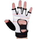 Glove with features highlighted on a white background