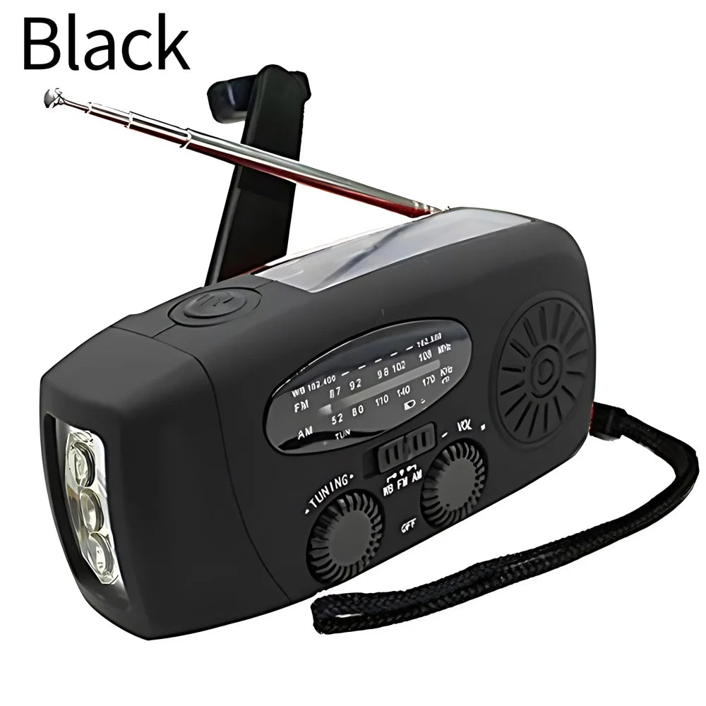 Portable Solar Hand Crank AM/FM Radio with Flashlight