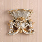 European Resin Angel Wall Vase and Planter Mural Ornament
