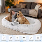 Washable Faux Fur Orthopedic Human Dog Bed for People and Pets