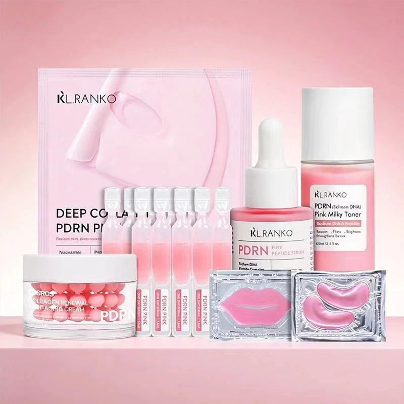 PDRN Pink Collagen Facial Skincare Set Moisturizing Serum and Cream