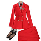 Women's Double Breasted Blazer Pants Suit