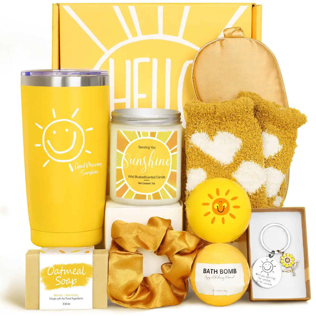 Happy Birthday Gift Basket for Women with Blanket Tumbler and Spa Set