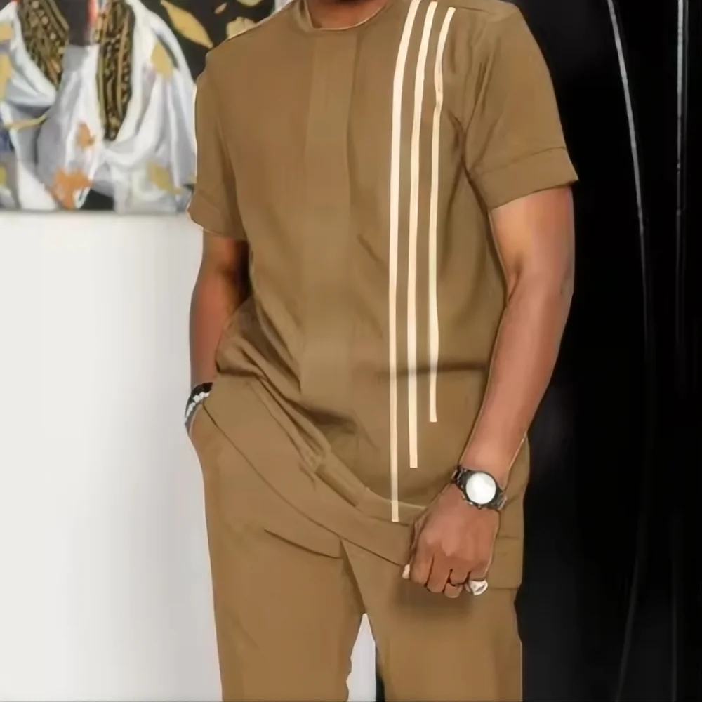 Men's Oversized 3D Printed T-Shirt and Pants 2-Piece Set