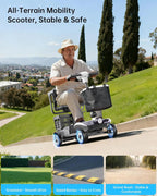 4 Wheel Folding Electric Mobility Scooter with Dual Baskets