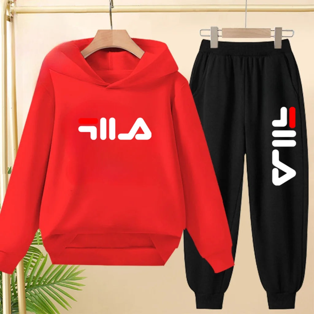 Kids' Pullover Hoodie Sweatshirt Pants Two-Piece Set