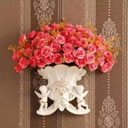 European Resin Angel Wall Vase and Planter Mural Ornament