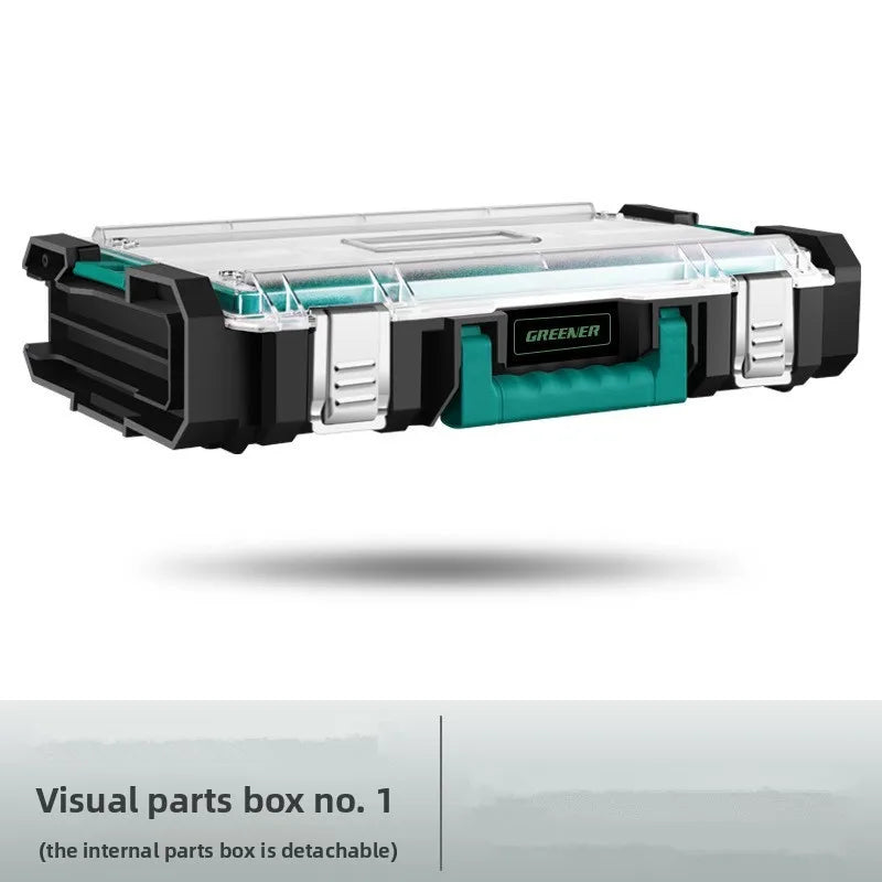 Rolling Toolbox with Pull Rod and Stacking Storage Box