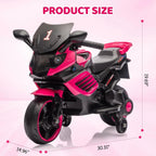 Kids' Electric Ride On Motorcycle Toy with Training Wheels and Headlight