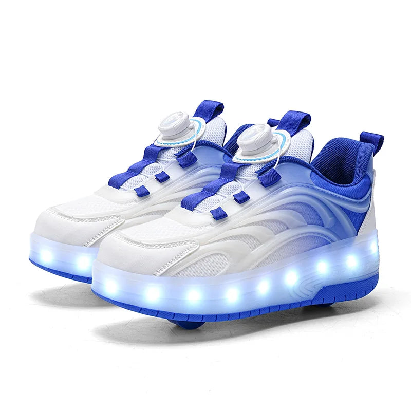 Kids' Two-Wheel USB Charging LED Light Roller Skate Sneakers