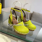 Women's Platform Round Toe Block Heel Pumps