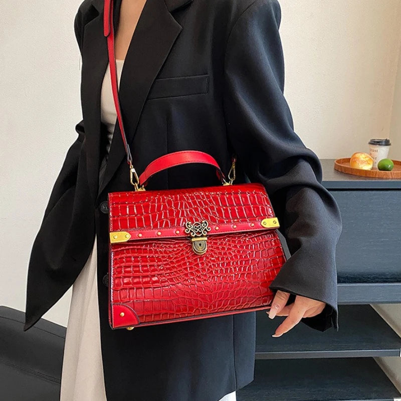 Women's Solid PU Leather Shoulder Crossbody Bag