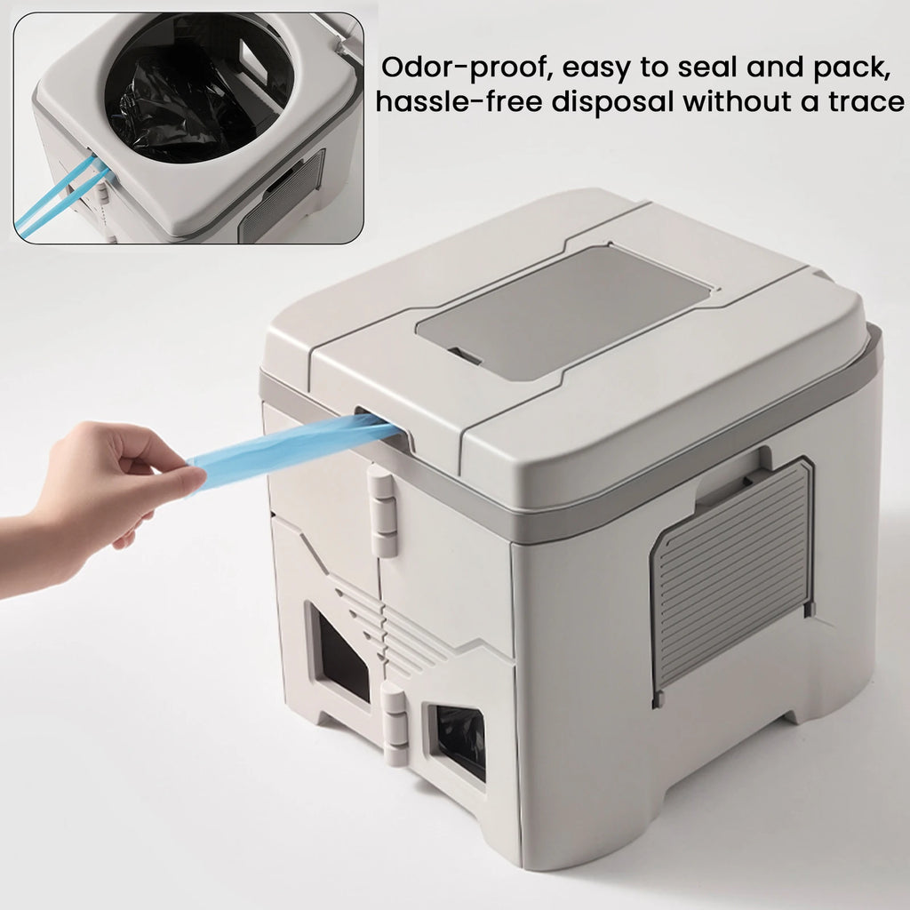 Portable Folding Camping Toilet with Lid and 330-lb Load Capacity