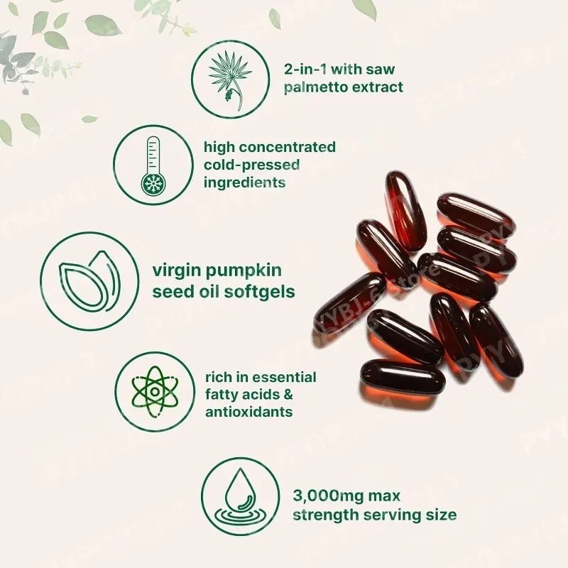 Pumpkin Seed Oil with Saw Palmetto 3000mg Softgels Dietary Supplement