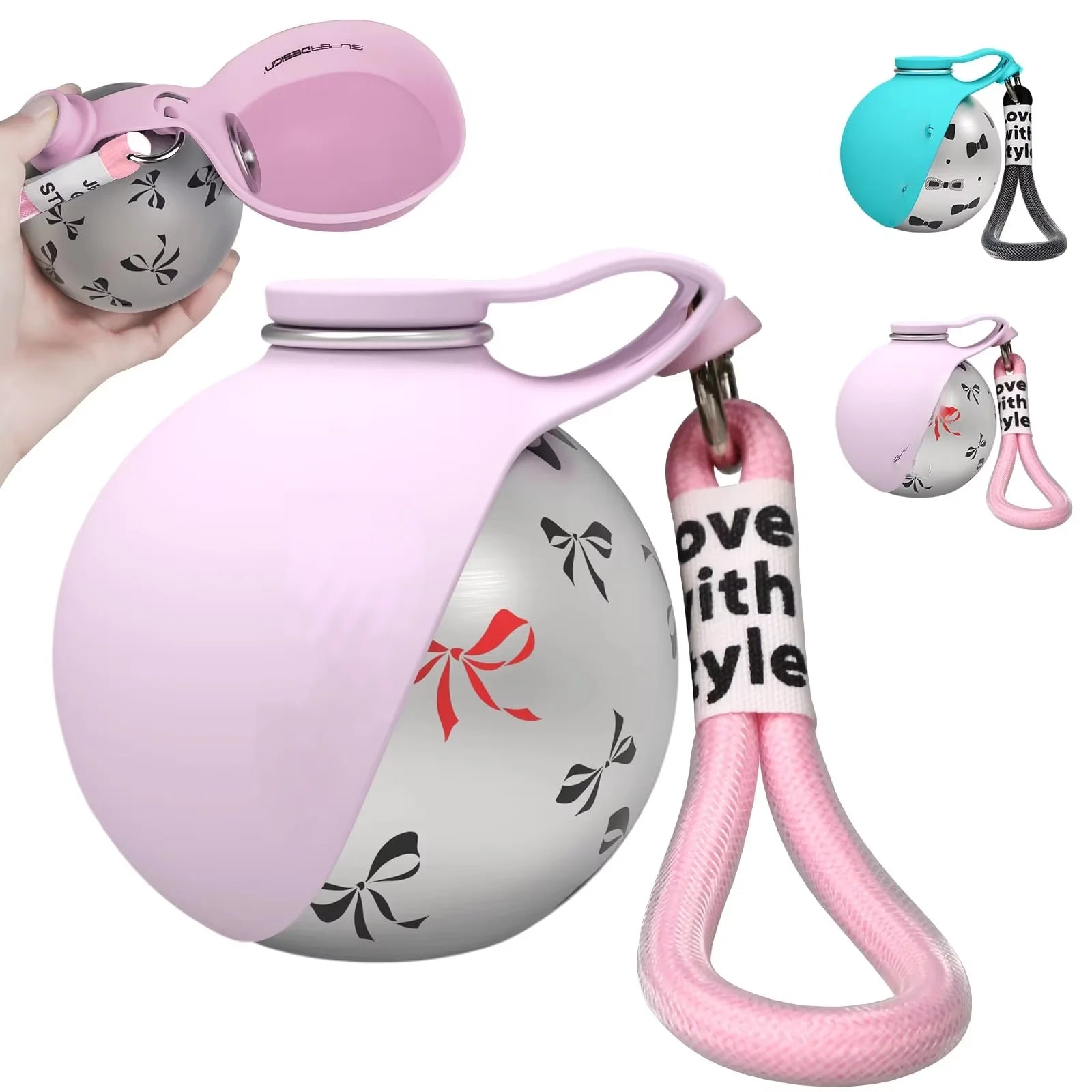 Portable 2-in-1 Dog Water Bottle Leak-Proof Stainless Steel Travel Dispenser for Small Dogs
