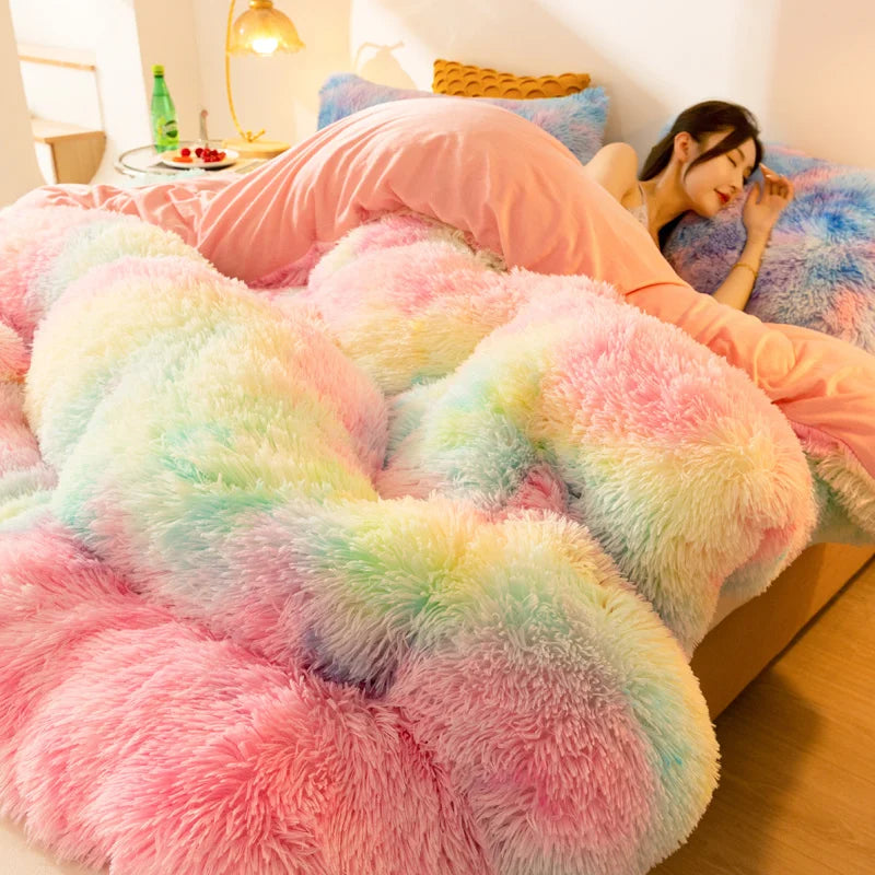 Extra Thick Flannel Lamb Fleece Winter Quilt