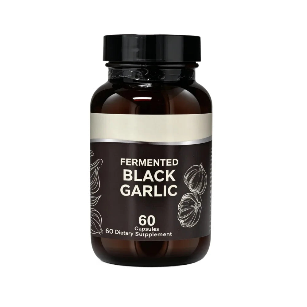 Fermented Black Garlic Capsules and Herbal Antioxidant Supplement