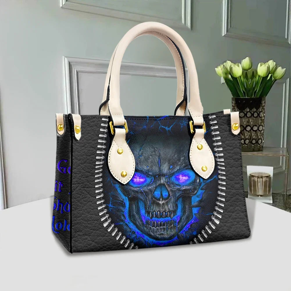 Women's Skull Pattern Faux Leather Shoulder Tote Bag