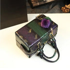 Women's Snake Pattern Genuine Leather Shoulder Crossbody Bag