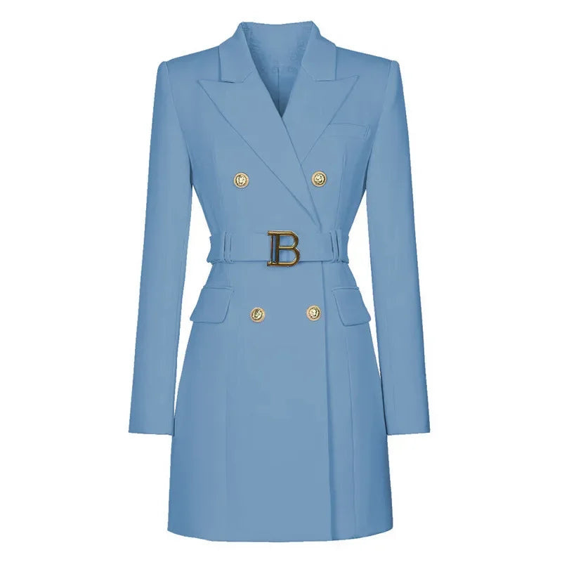 Women's Double Breasted Belted Blazer Dress
