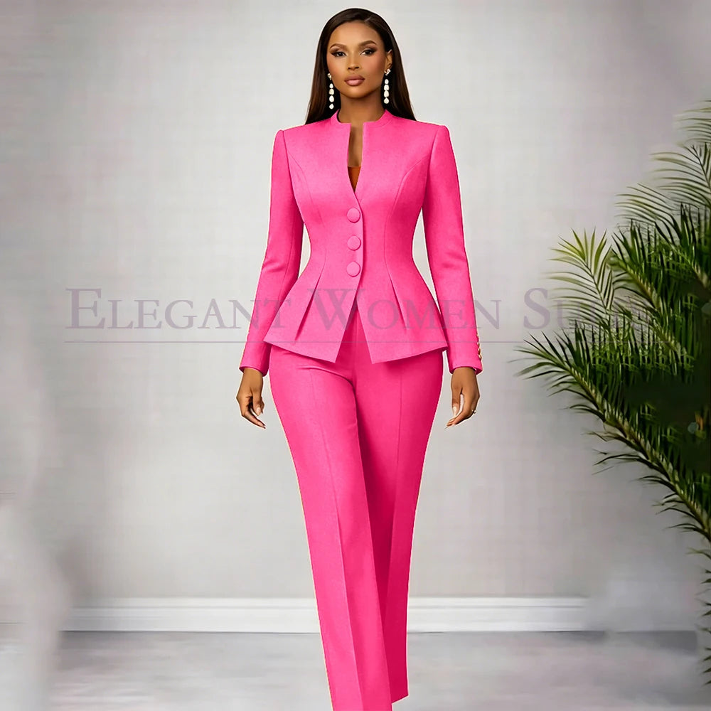 Men's Tailored Two-Piece Blazer and Pants Suit