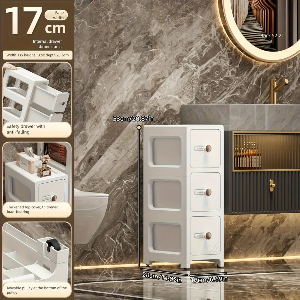 6.7 Inch Ultra Narrow Slit Storage Cabinet with Drawers