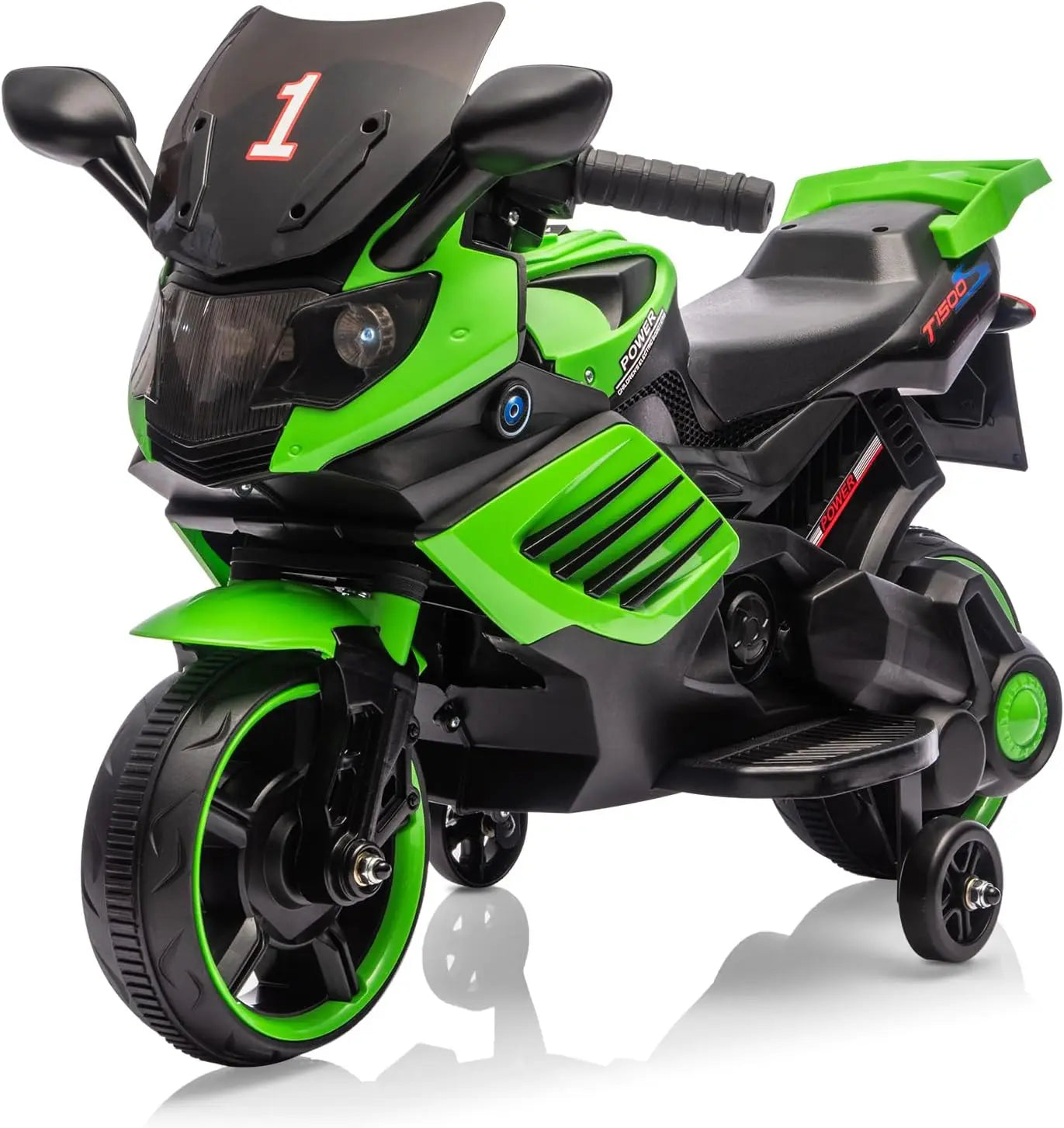 Kids' Electric Ride On Motorcycle Toy with Training Wheels and Headlight