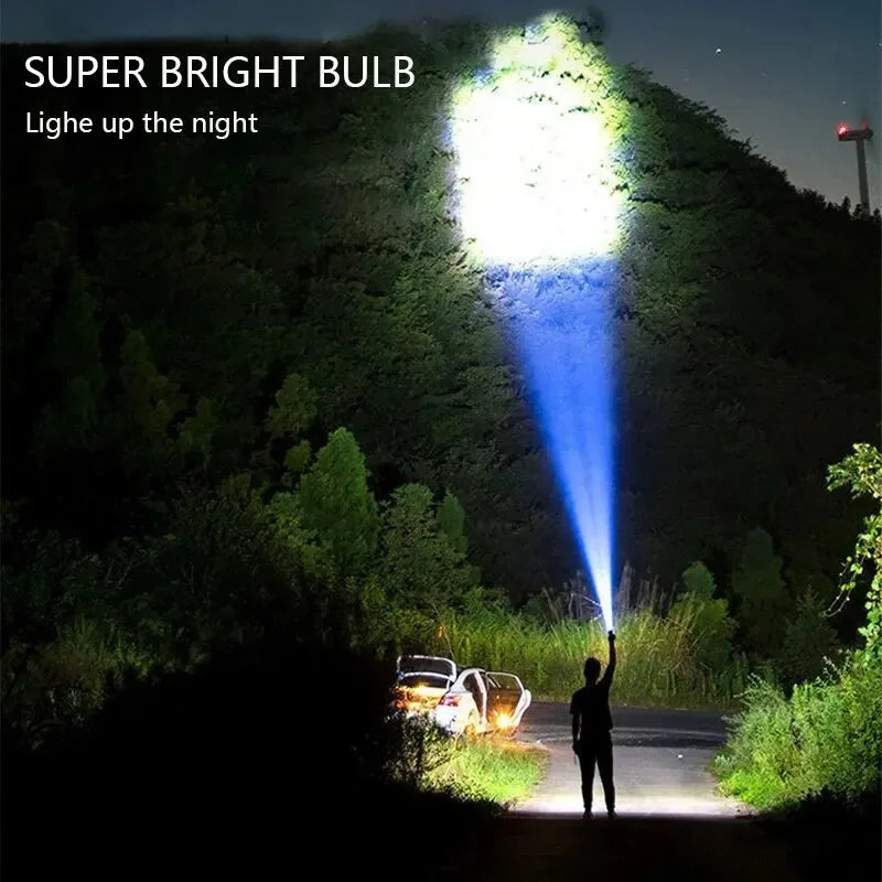 Rechargeable LED Flashlight with Side Light and 3 Lighting Modes
