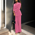 Women's Double Breasted Velvet Blazer Pants Suit
