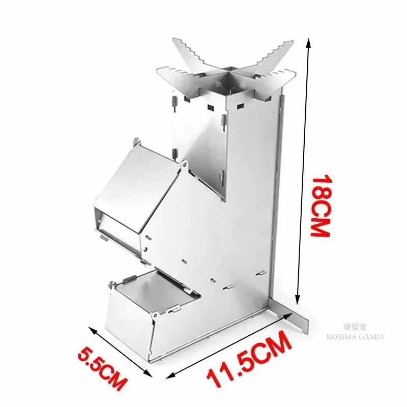 Collapsible Rocket Wood Stove for Camping and BBQ