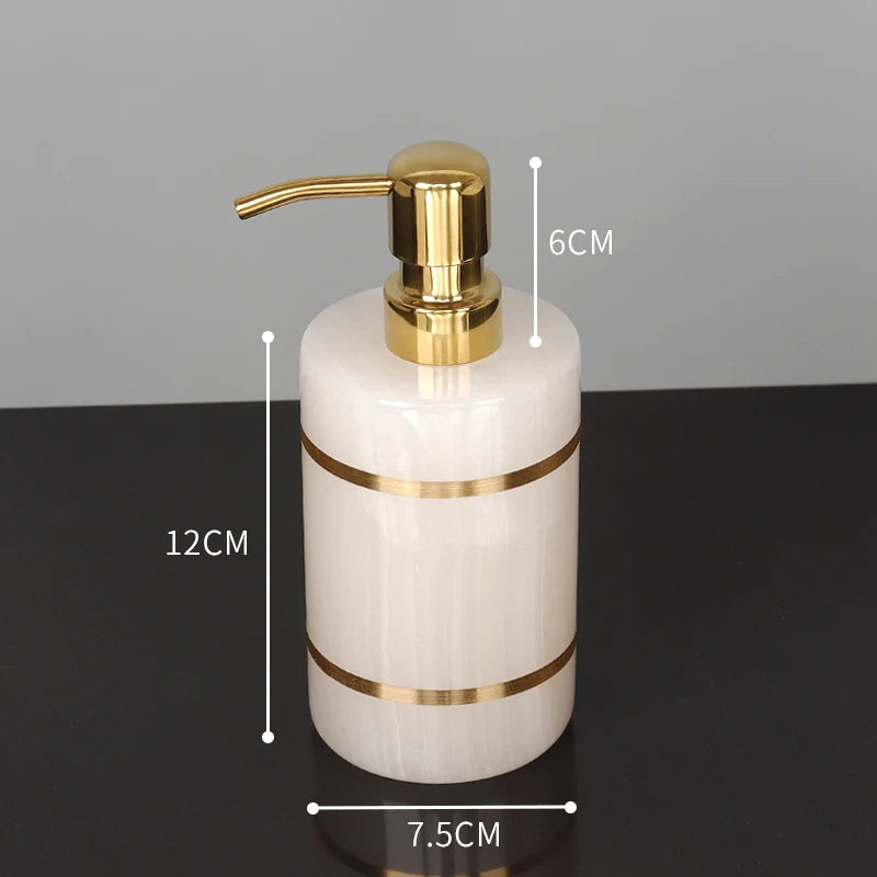 White Onyx Natural Marble Bathroom Accessory Set M28