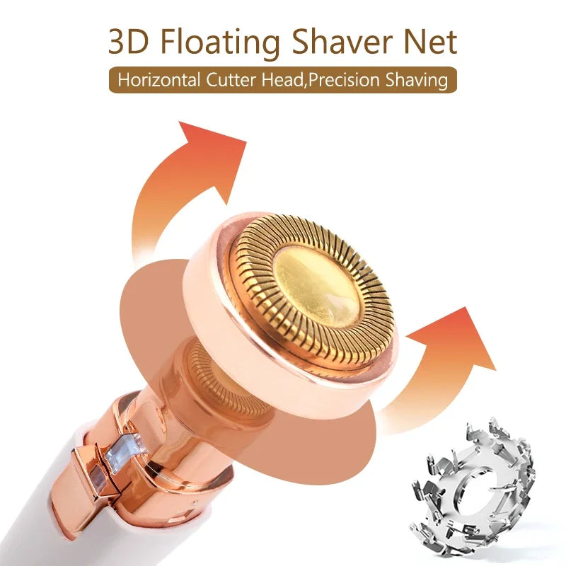 Women's 2-in-1 Electric Eyebrow Trimmer Facial Hair Epilator Shaver