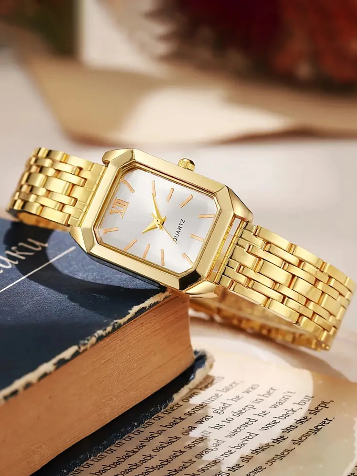 Women's Quartz Watch and Jewelry Set Stainless Steel Trio