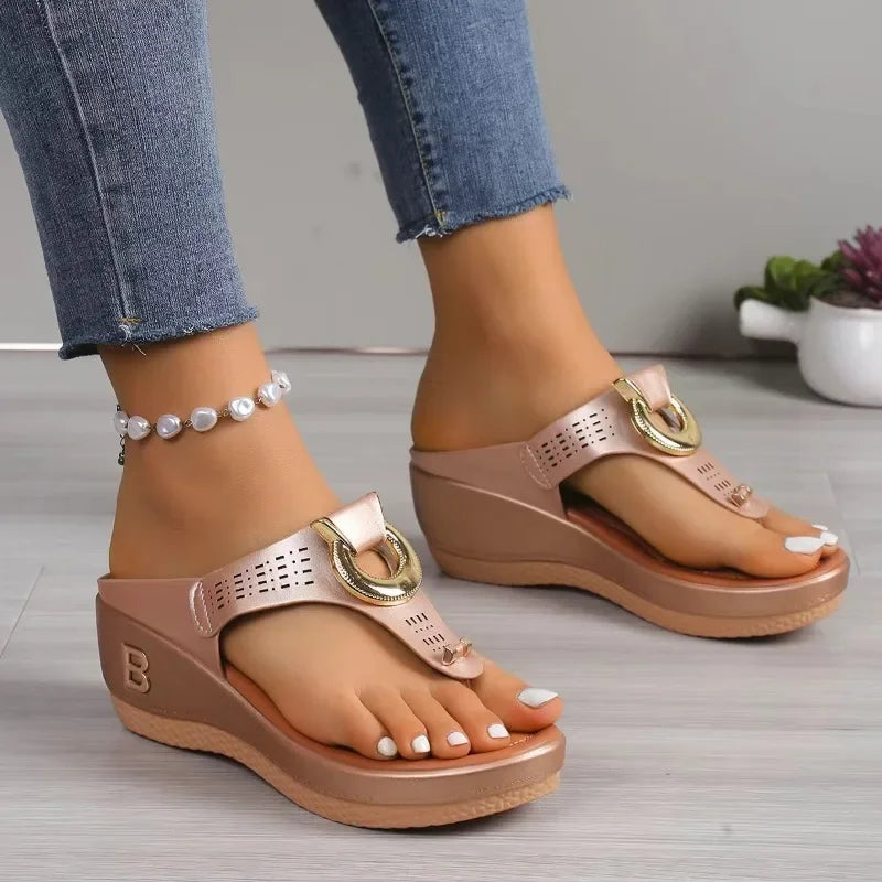 Wedge Platform Slide Sandals for Women Roman Style Summer