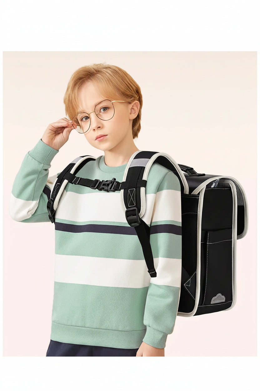 Kids' Fashion PU Leather Waterproof School Backpack