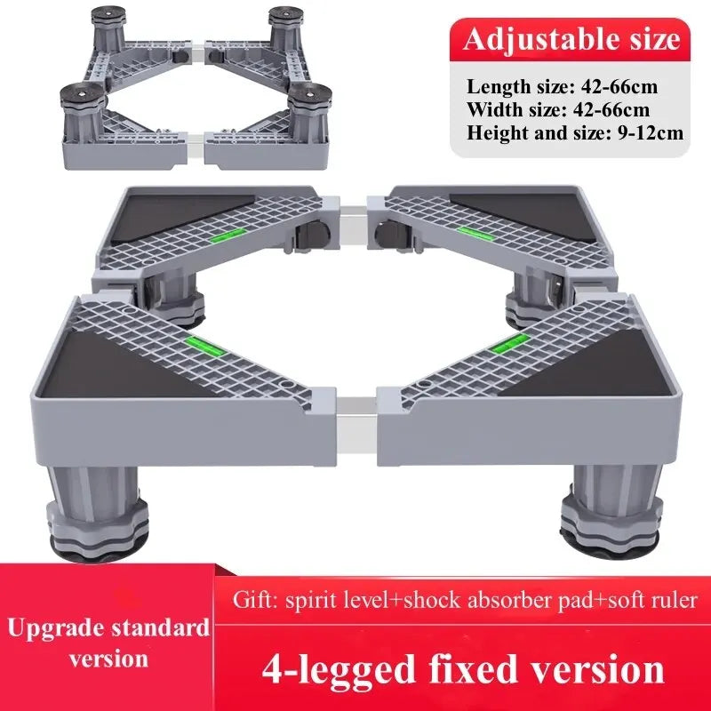 Adjustable Washing Machine Stand with Multi-Functional Fridge Base