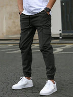 Men's Casual Solid Color Pocket Jogging Pants