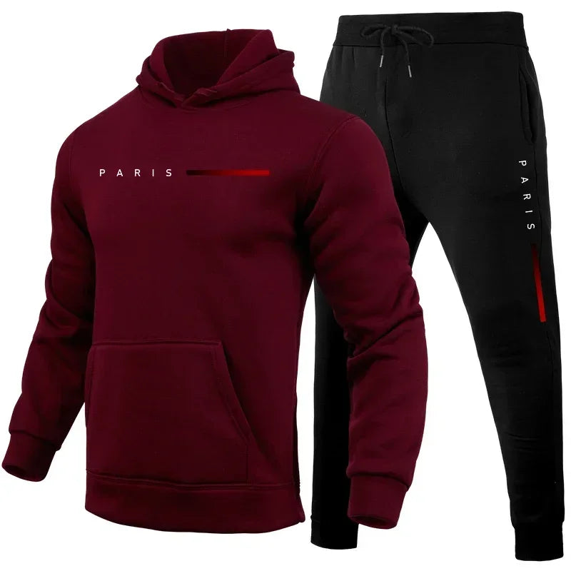 Men's Casual Hoodie and Sweatpants Two Piece Tracksuit Set
