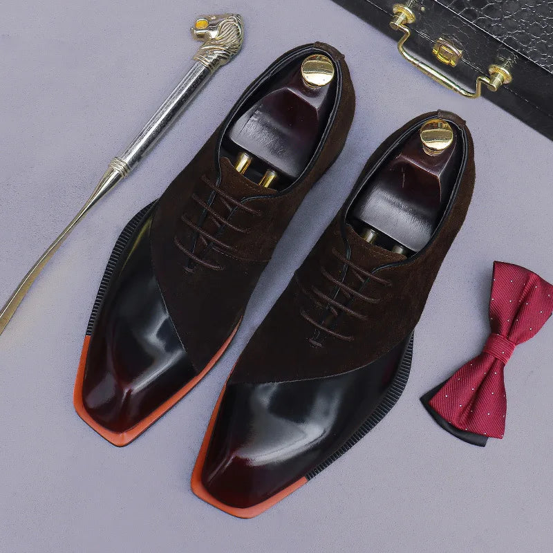 Men's Suede Genuine Leather Sewing Casual Oxford Shoes