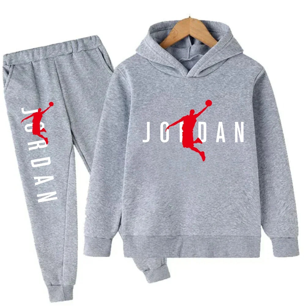Kids' Slam Dunk Pattern Hoodie Pants Two-Piece Set