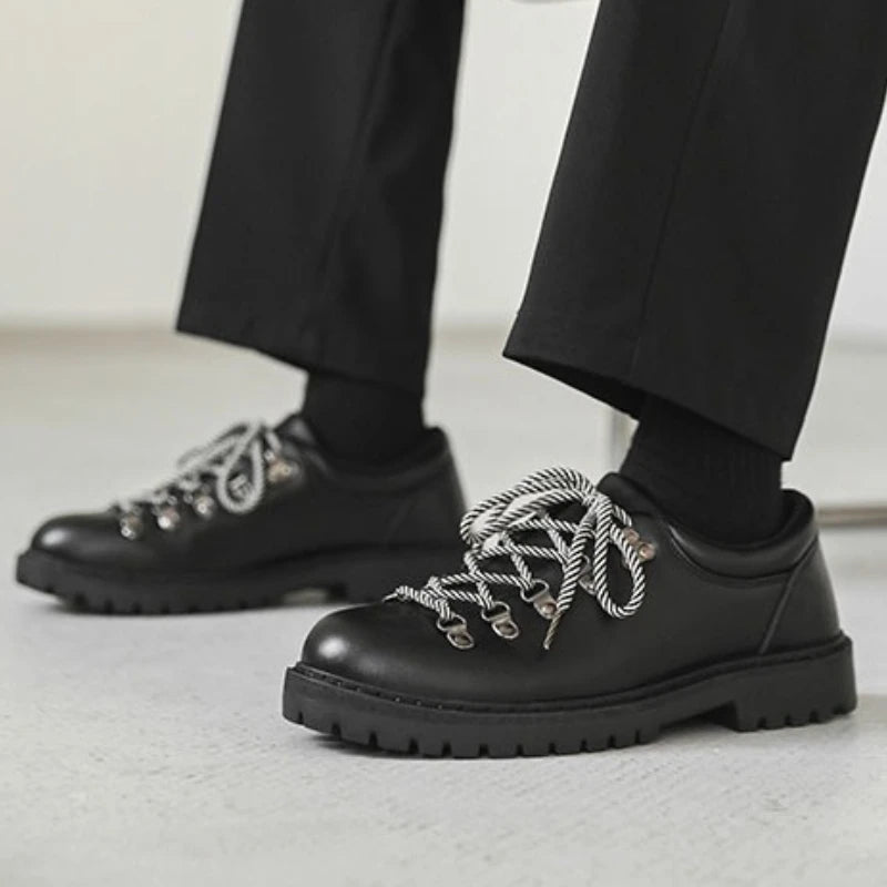 Men's Fashion Color Block Round Toe Flat Casual Shoes