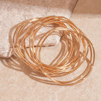 Women's Fashion Retro Multi-layer Gold Glass Cuff Bangle Bracelet