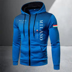 Men's Casual Zip Hooded Sweatshirt and Drawstring Pants Set