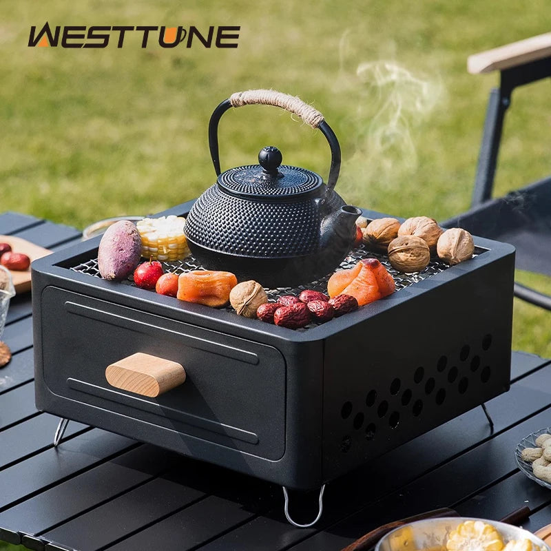 Portable Charcoal Barbecue Grill and Outdoor Camping Stove