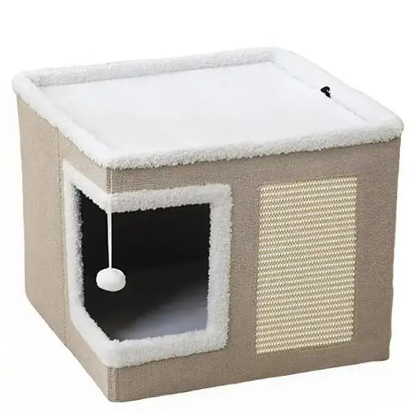 Foldable Indoor Cat House and Cave Condo Pet Bed