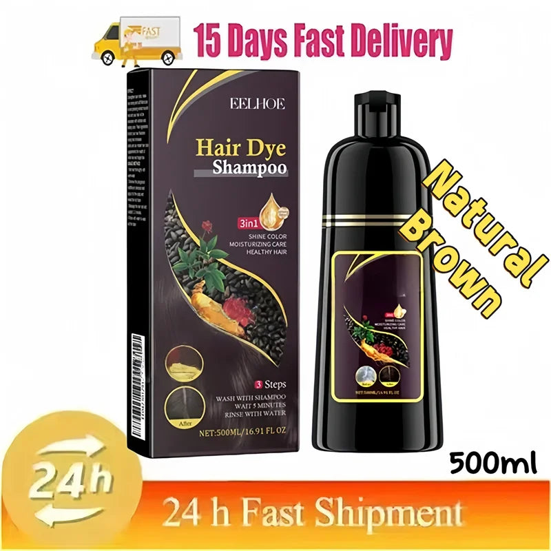 3-in-1 Herbal Hair Color Shampoo for Gray Hair Care 20240226